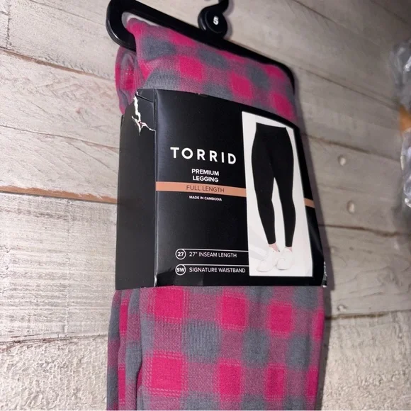 TORRID FULL LENGTH SIGNATURE WAIST PREMIUM LEGGINGS SIZE 5X Scarlett Plaid - Picture 4 of 15